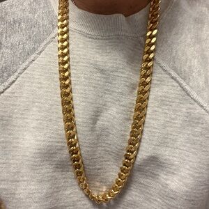 gold filled miami cuban link chain necklace